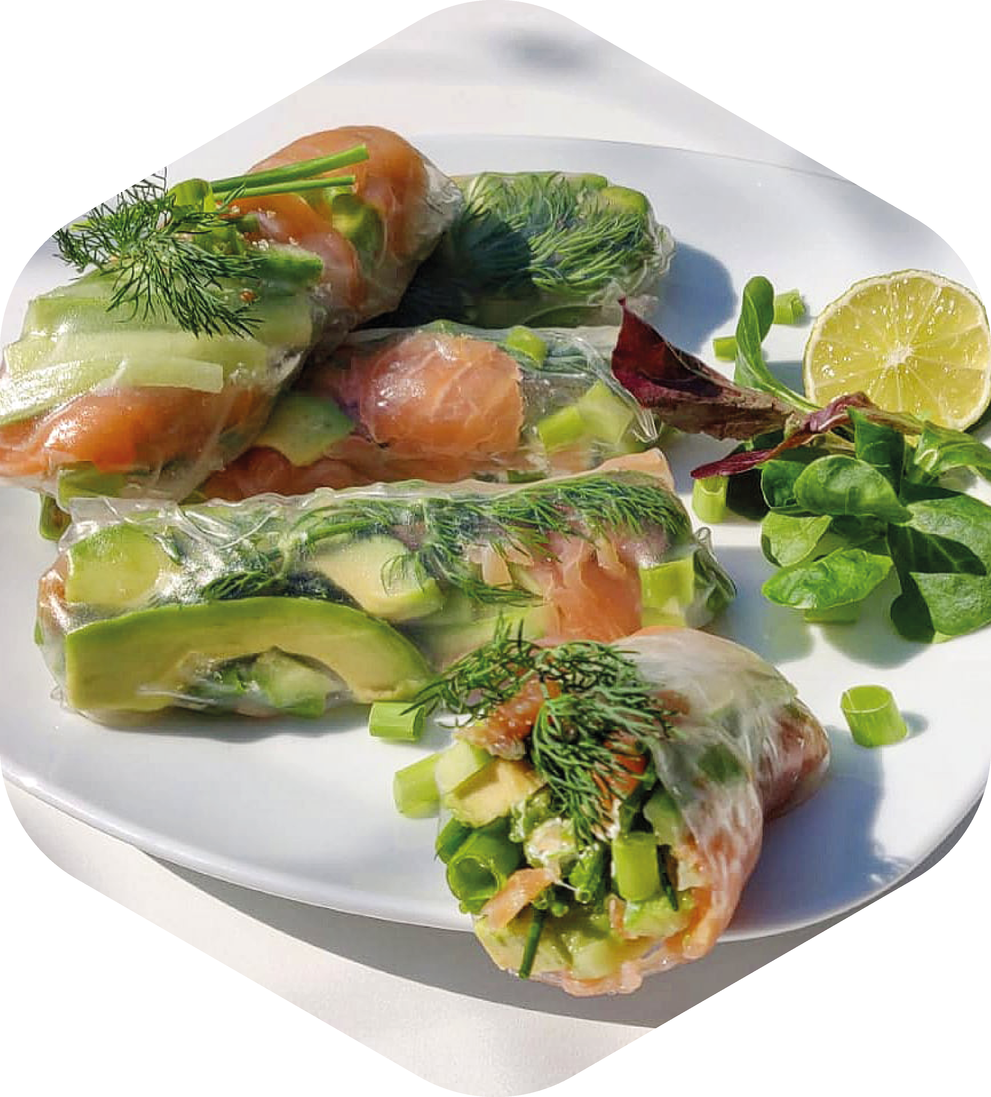 Zalm-avocado zomerrolletjes 
